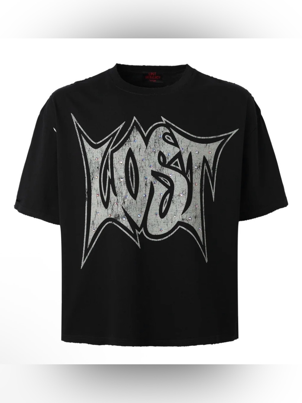 Lost Intricacy Distressed Rhinestone Tshirt